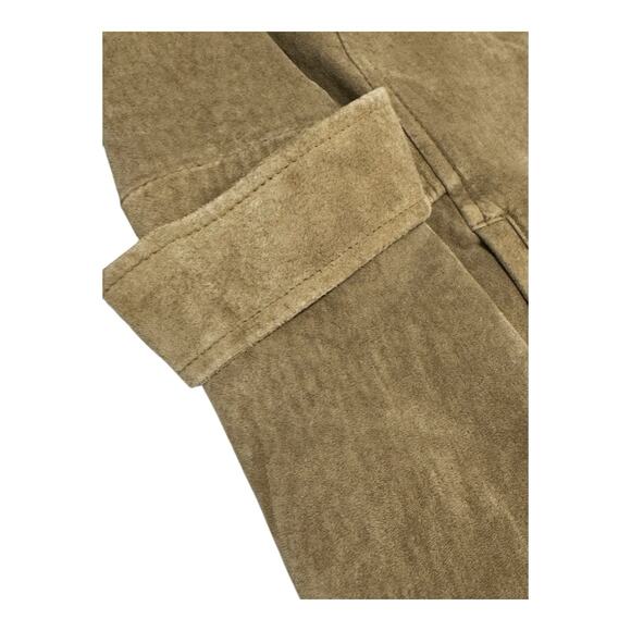 Vintage Y2K Eddie Bauer Seattle 1X Suede Women's Tan Suede Full Zip Jacket - Picture 5 of 13